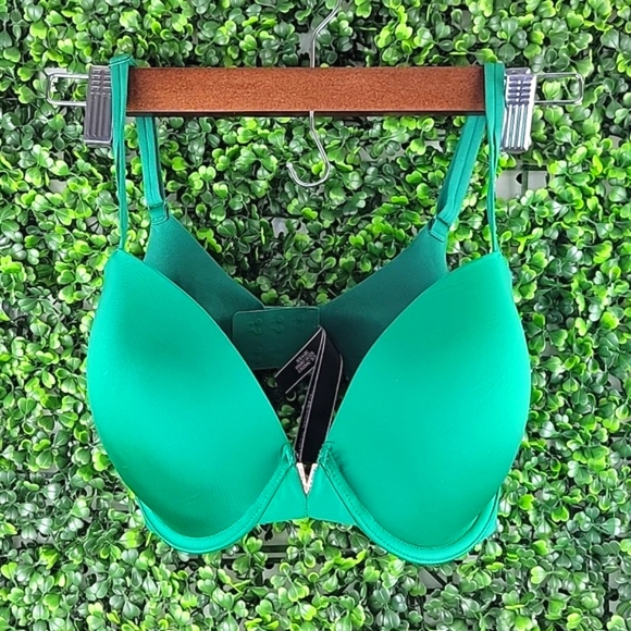 Victoria's Secret Womens Lined Padded Demi Bra Green Size 34DD - Picture 2 of 11